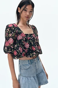 Jupe en denim avec basque