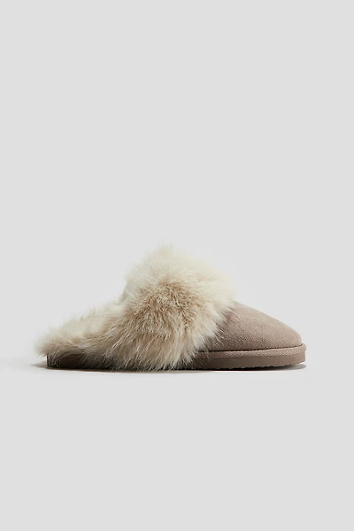 Fluffy-Lined Slippers