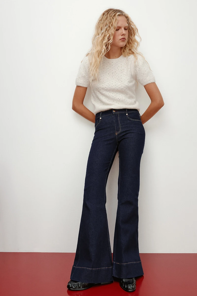 Jean évasé taille haute