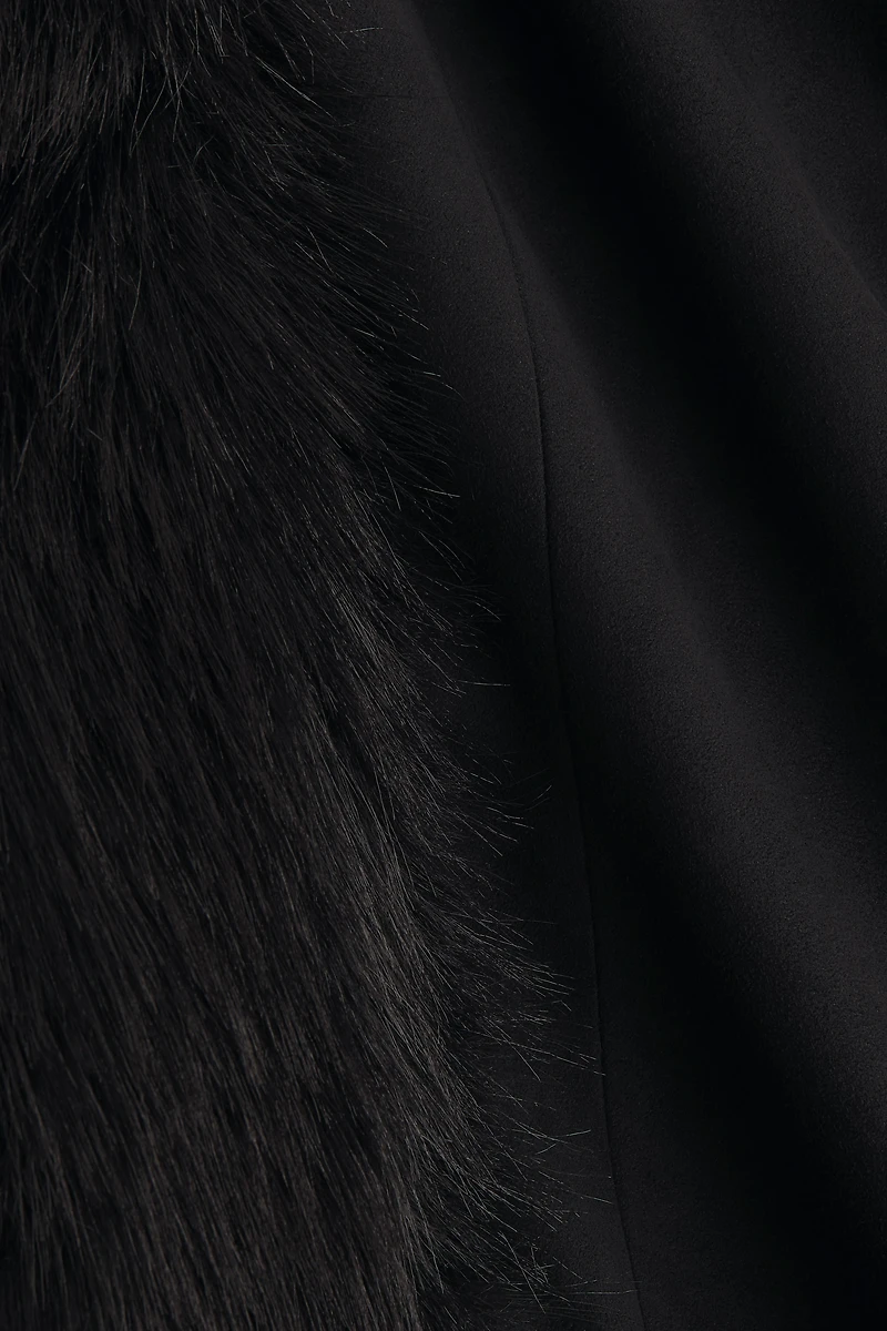 Fluffy-Trimmed Jacket