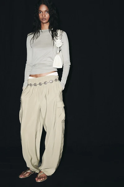 Viscose-Blend Pull-On Pants