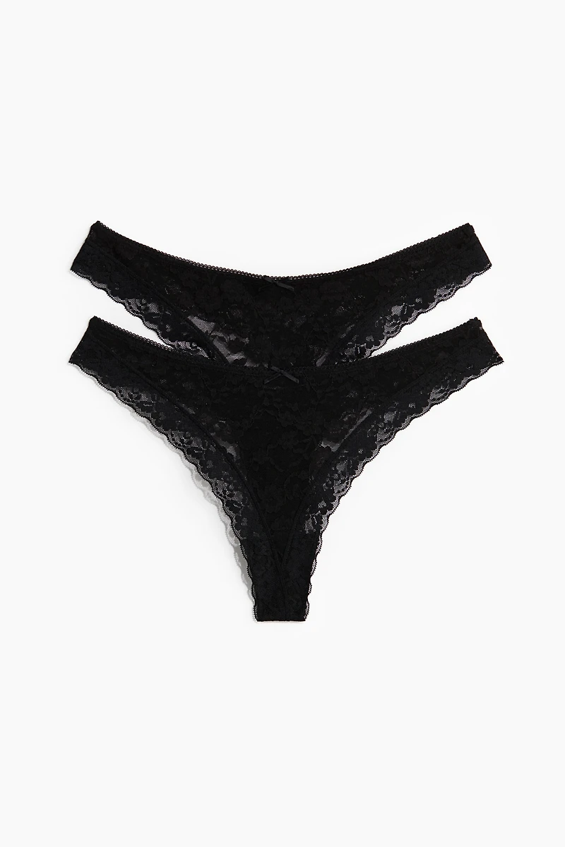 2-Pack Lace Thong Briefs
