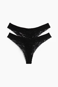 2-Pack Lace Thong Briefs