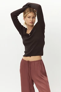 Pantalon de pyjama en satin avec dentelle
