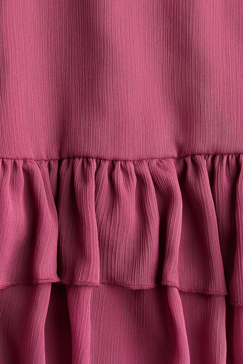 Flounced Chiffon Dress