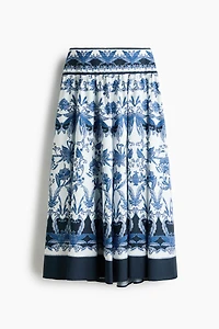Flared Cotton Poplin Skirt