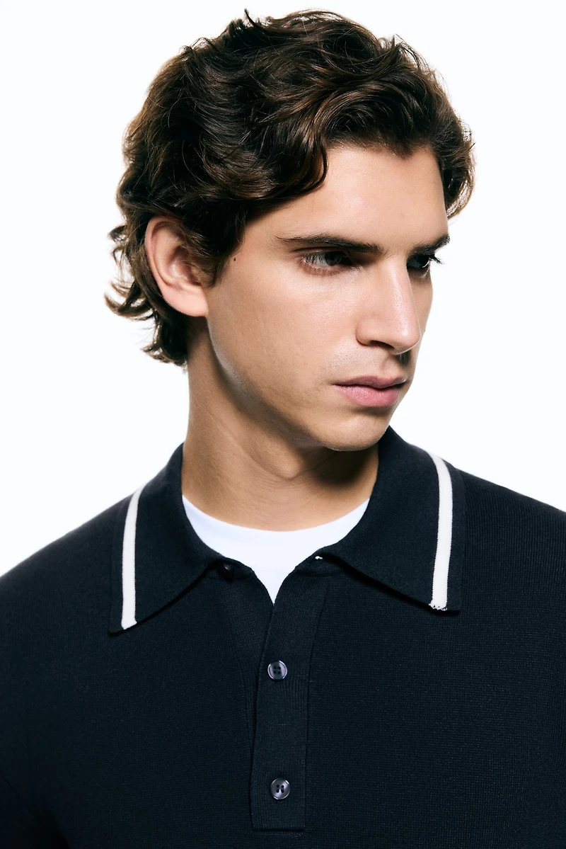 Relaxed-Fit Long-Sleeved Polo Shirt