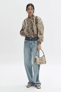 Blouson d'aviateur à imprimé peau de serpent
