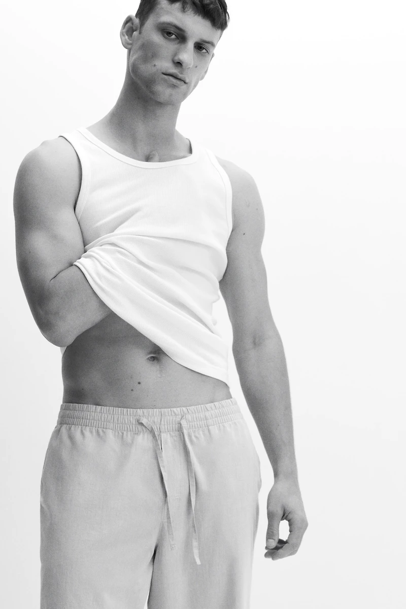 Pantalon décontracté en popeline