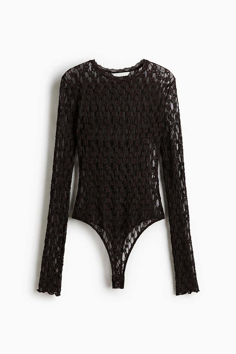 Lace-Look Thong Bodysuit