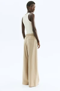 Wide-Leg Pants with Tie Belt