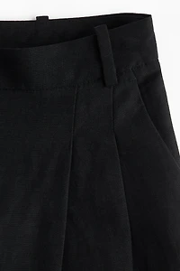Wide-Leg Linen-Blend Pants