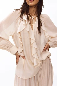 Flounce-Trimmed Blouse