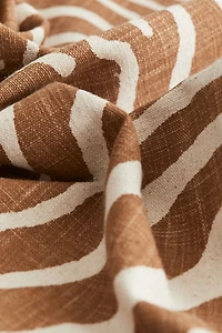 Linen-Blend Cushion Cover with Fringe