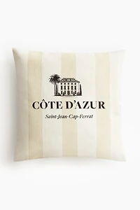 Print-Motif Canvas Cushion Cover
