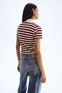 Polo en tricot texturé