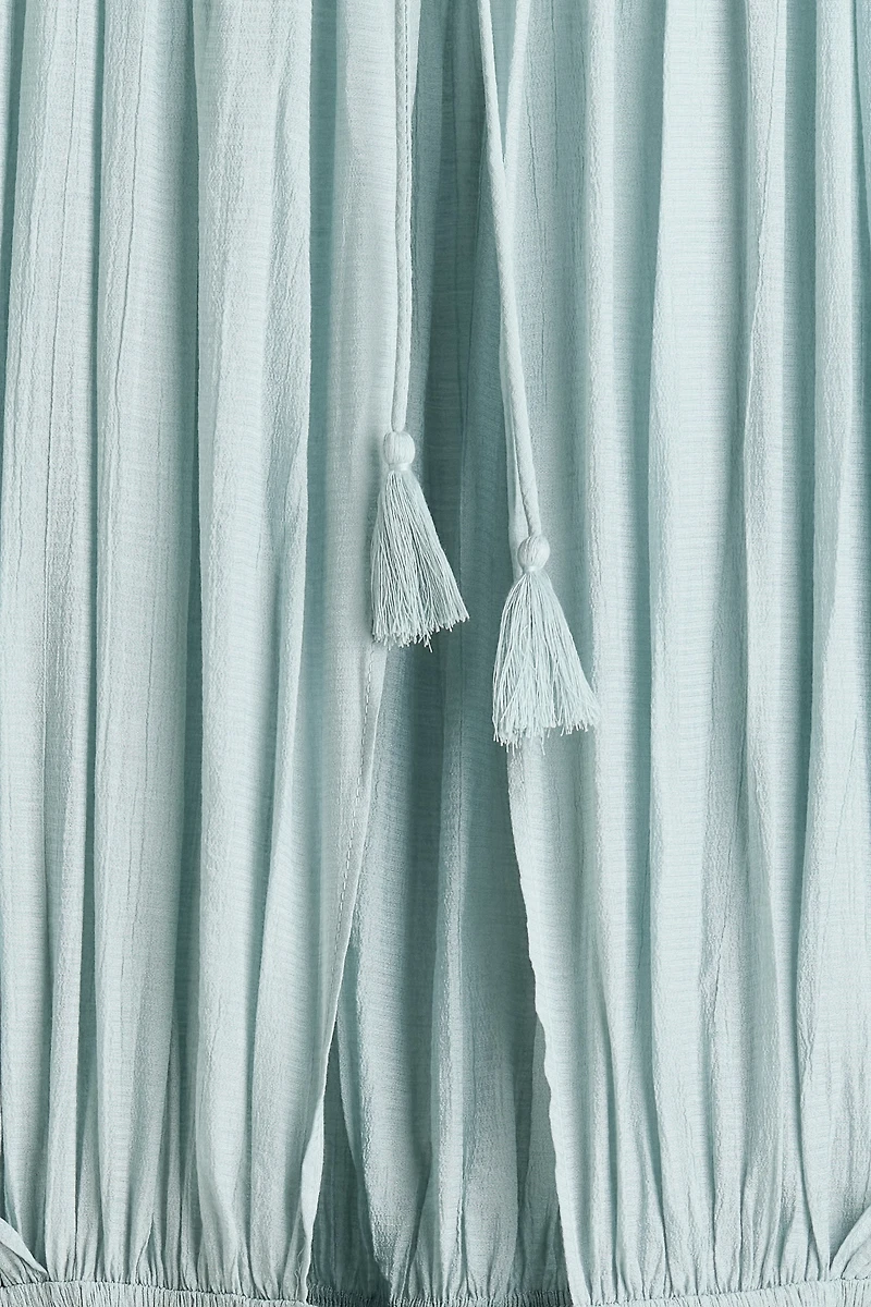 Smocked Cape-Detail Dress
