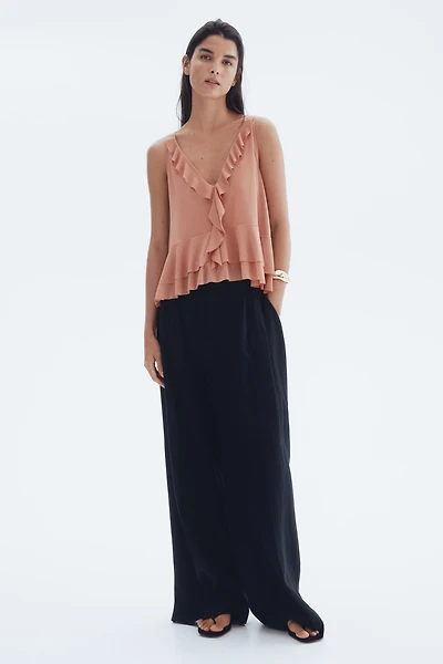 Flounced Sleeveless Top