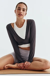 Tie-Front Yoga Crop Top with SoftMove™