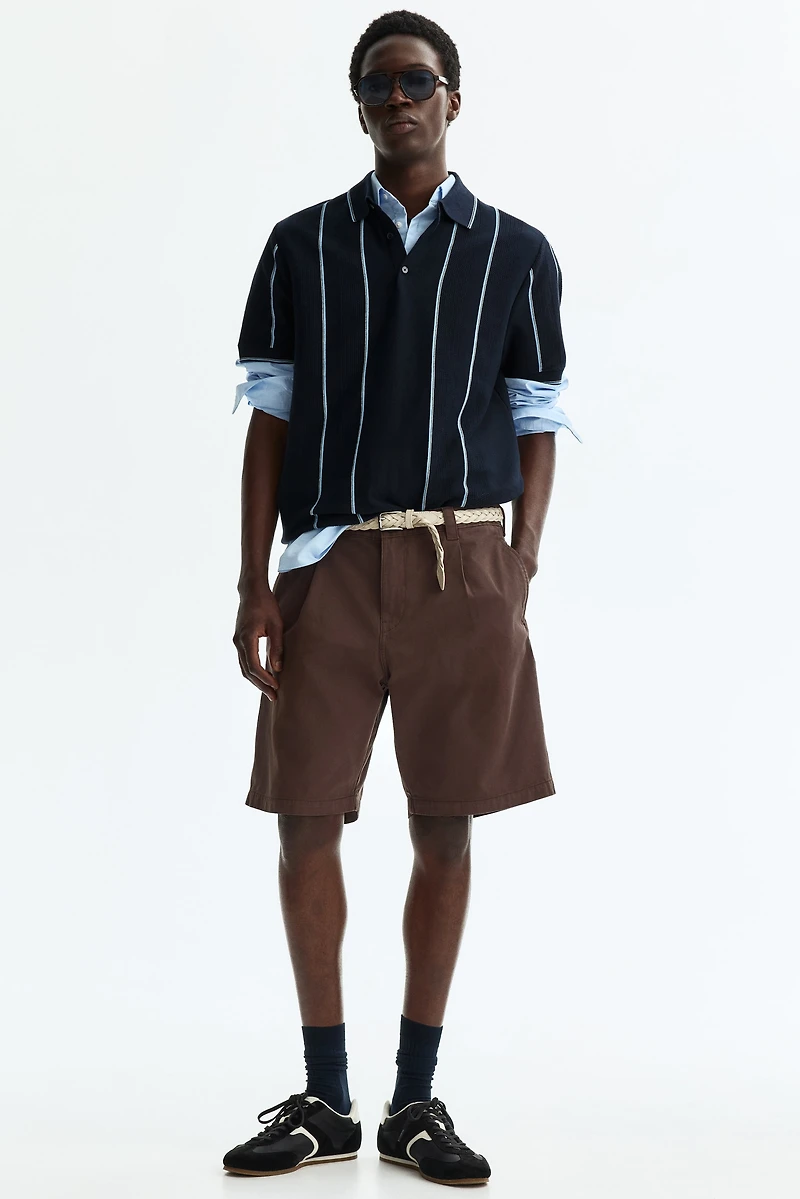 Short de coutil coupe décontractée en coton