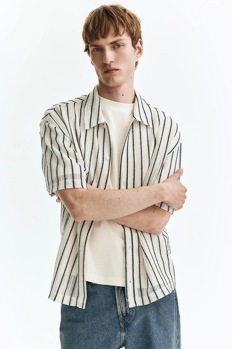 Chemise classique en tricot texturé