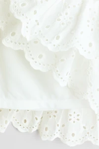 Cotton Skirt with Eyelet Embroidery