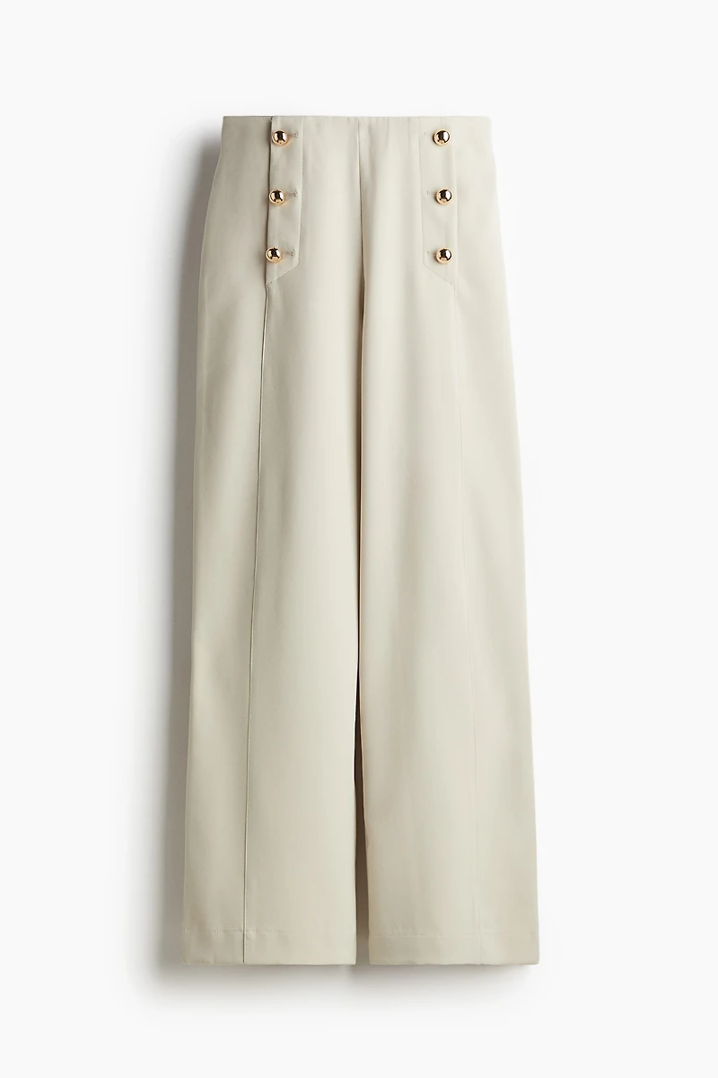 Button-Front Twill Pants