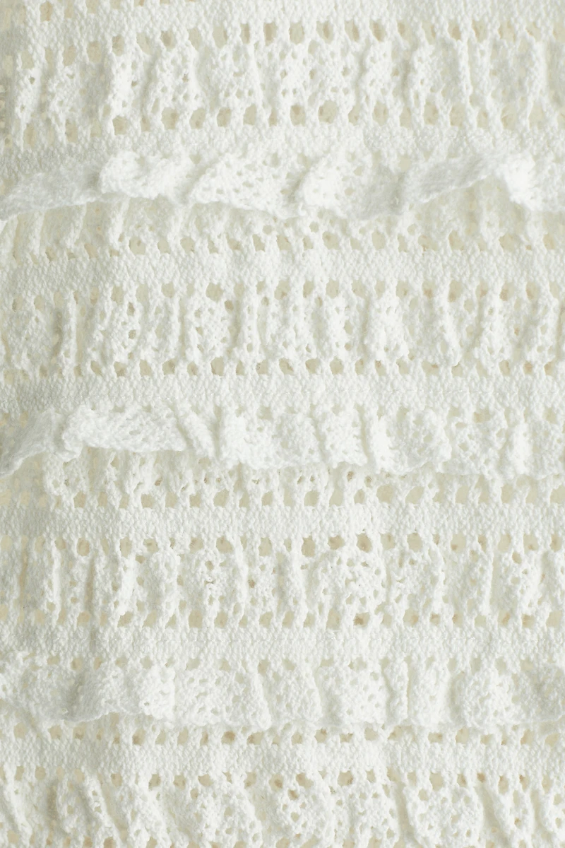Ruffle-Trimmed Lace-Look Dress