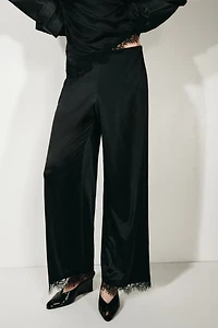 Lace-Trimmed Interlock Pants