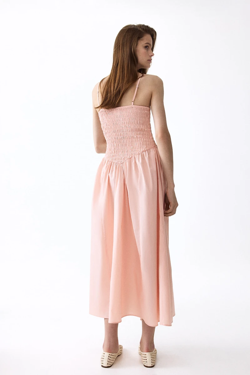 Smocked Dress with Flared Skirt
