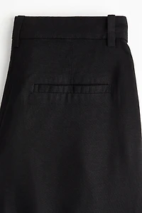Wide-Leg Linen-Blend Pants