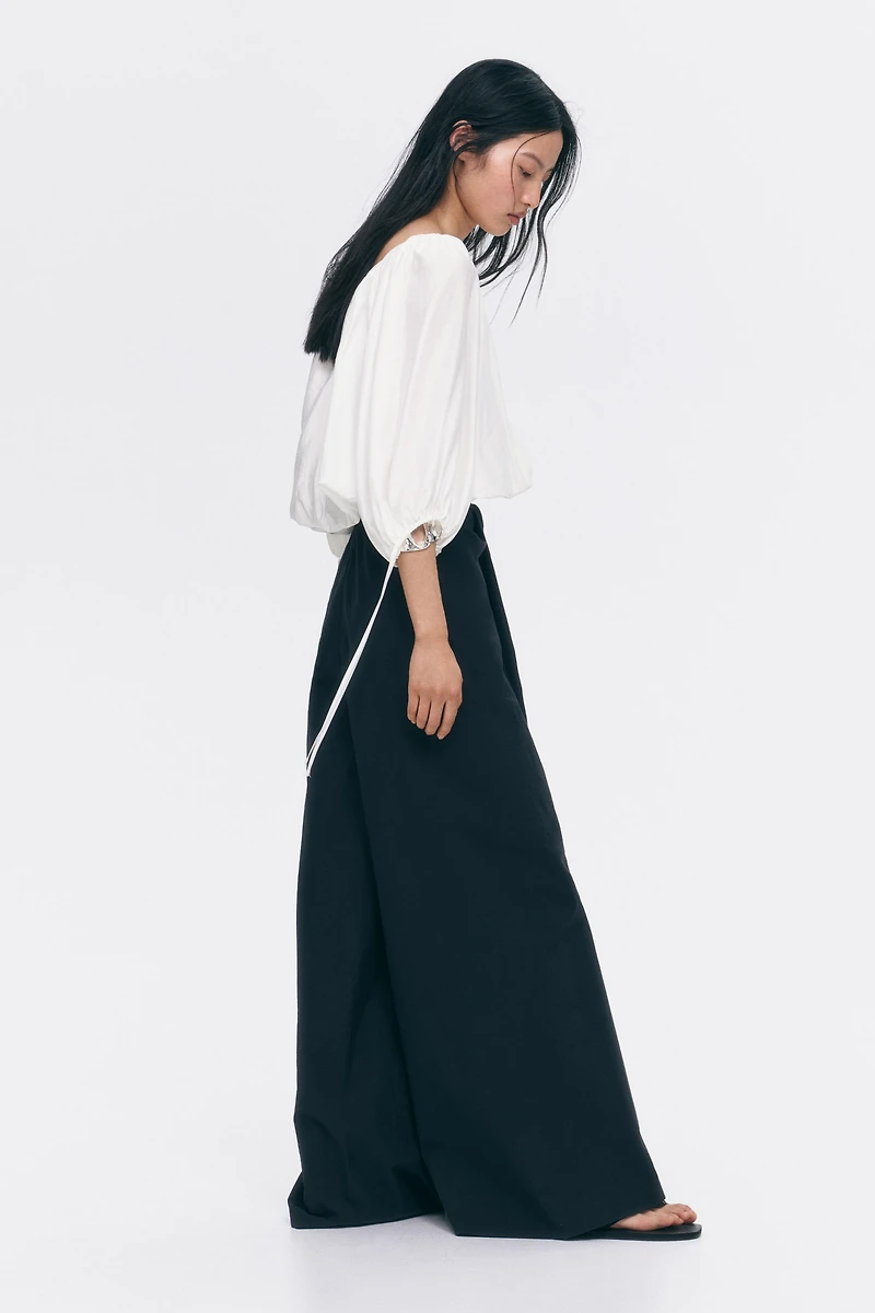 Oversized Tie-Detail Blouse