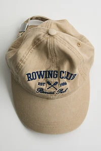 Embroidered-motif Twill Cap