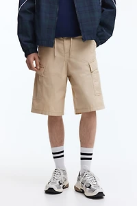 Loose-Fit Cotton Cargo Shorts