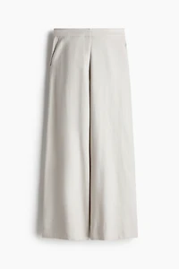 Wide-Leg Linen-Blend Pants