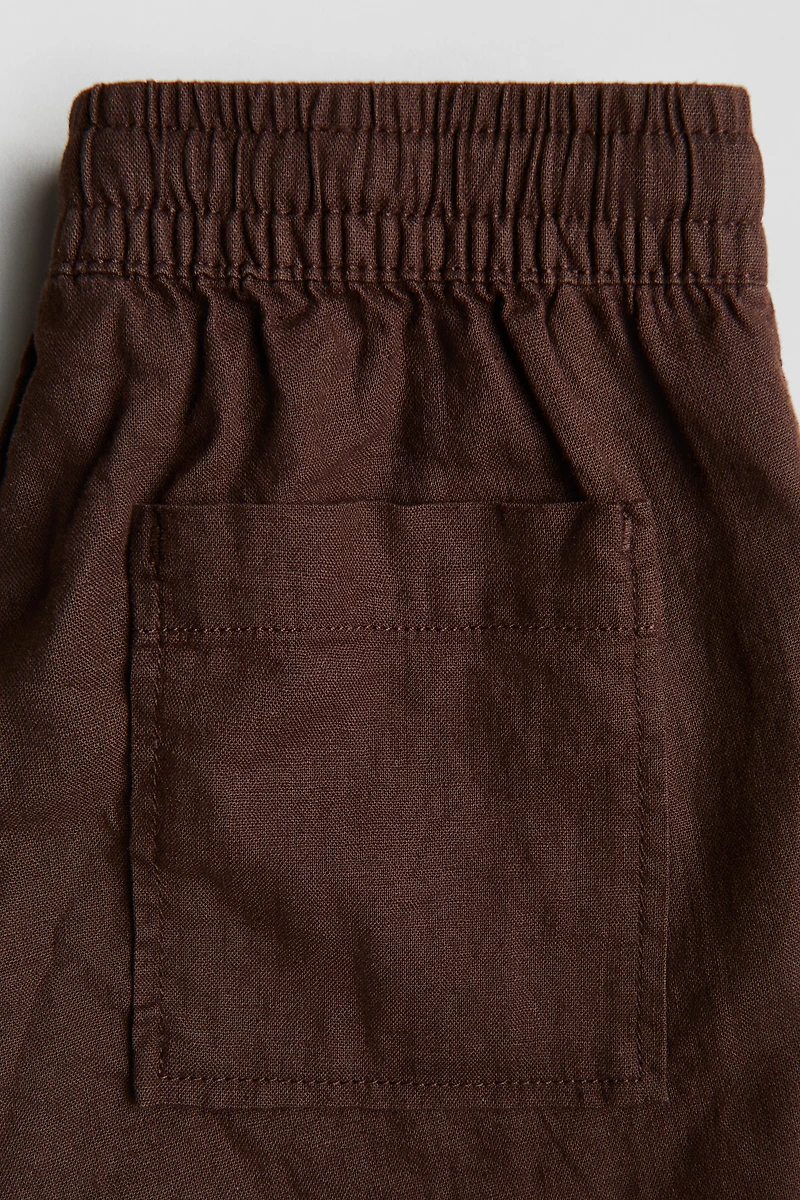 Short à cordon en lin mélangé