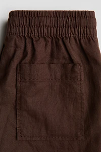 Short à cordon en lin mélangé