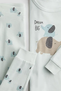 Snug-Fit Printed Cotton Pajamas