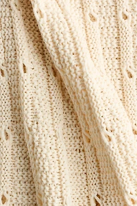 Pointelle-Knit Peplum Top