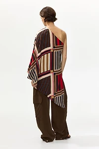 Haut cape asymétrique en satin