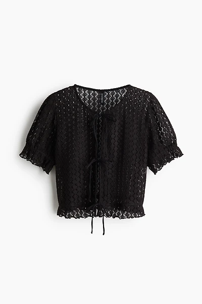 Pointelle-Knit Top