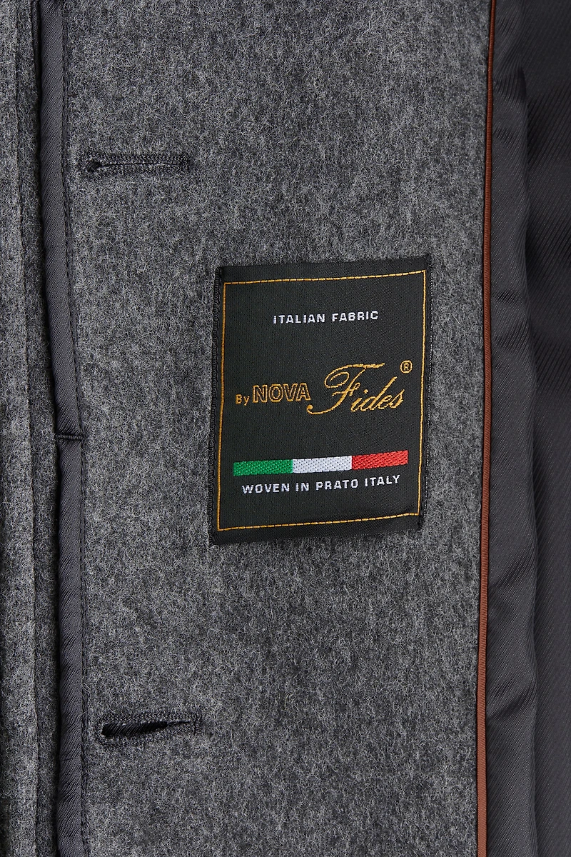 Manteau en laine mélangée avec écharpe