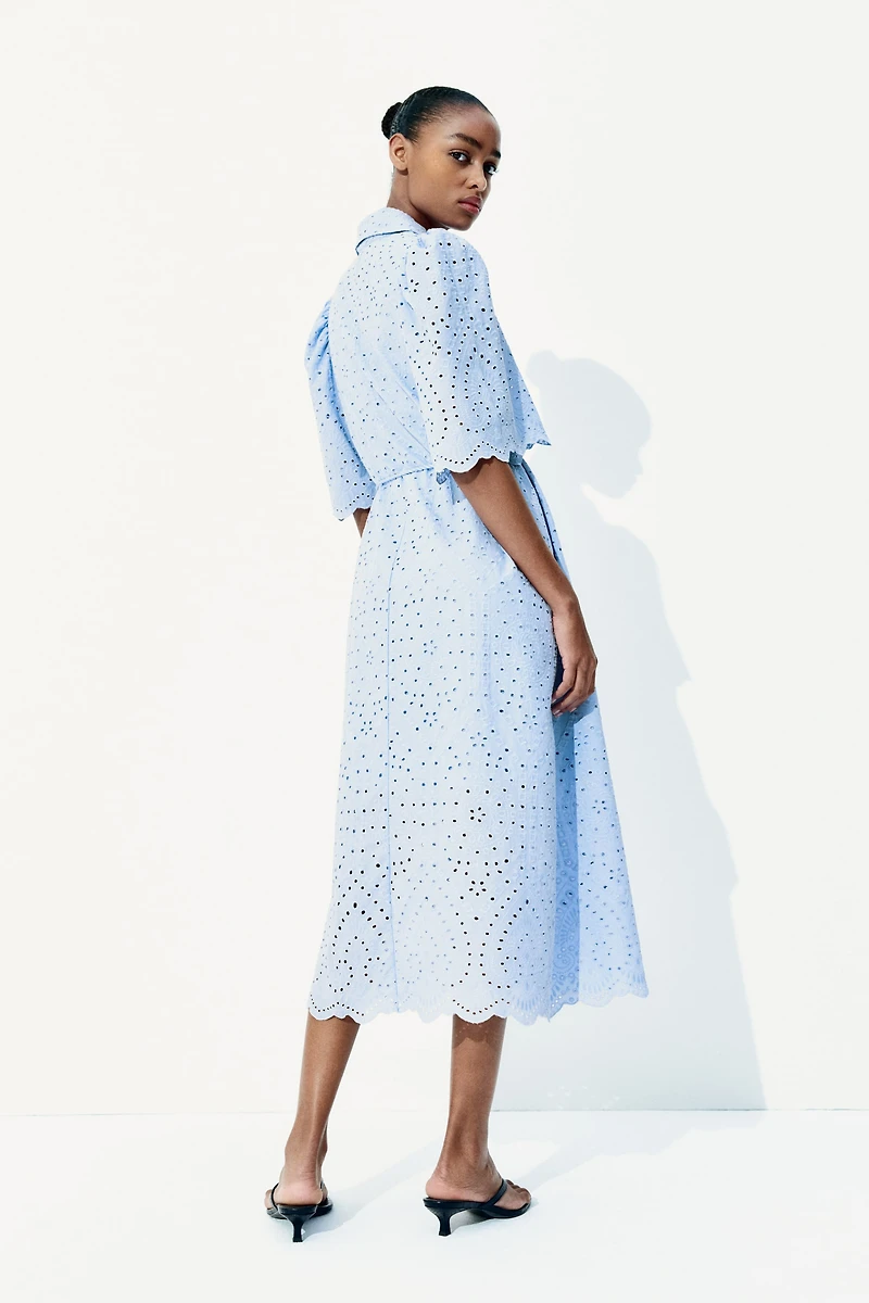 Eyelet Embroidered Shirt Dress