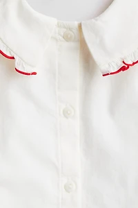 Blouse en coton avec détails brodés