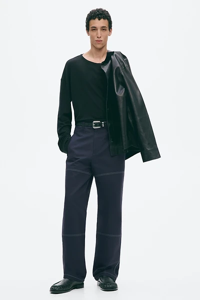 Loose-Fit Cotton Pants