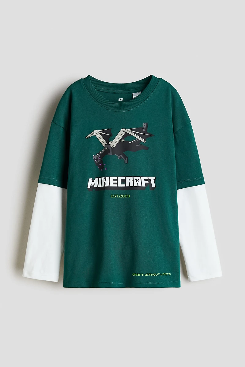 Cotton T-Shirt with Printed Motif