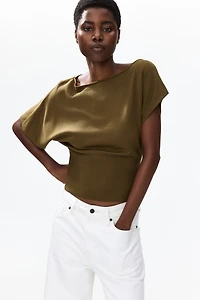 Fine-Knit One-Shoulder Top