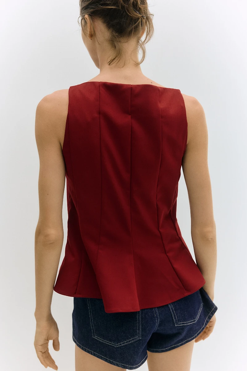 Sleeveless Peplum Top
