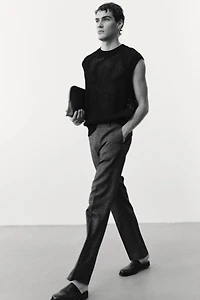 Regular-Fit Tailored Linen-Blend Pants