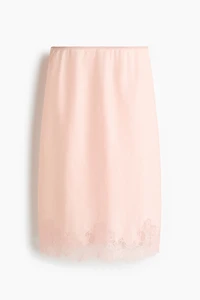 Lace-Trimmed Ramie Skirt
